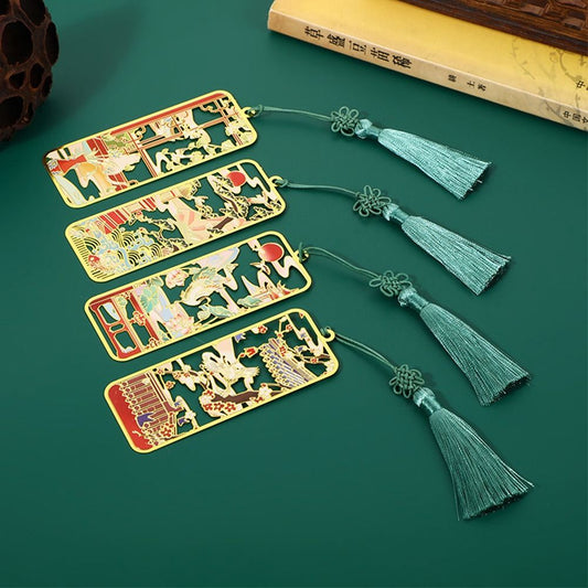 Chinese style metal bookmark